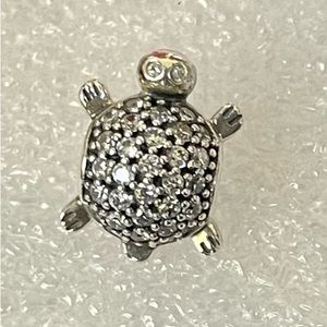 Pandora Sterling Silver 925 Pave Sea Turtle CZ Charm.
